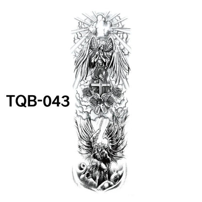 Waterproof full arm tattoo sticker with vibrant designs for temporary body art