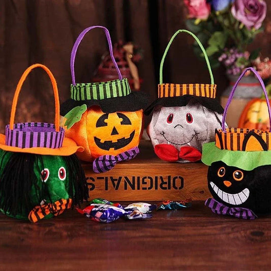 Halloween candy bags in Pumpkin and Witch designs, size 16*16cm