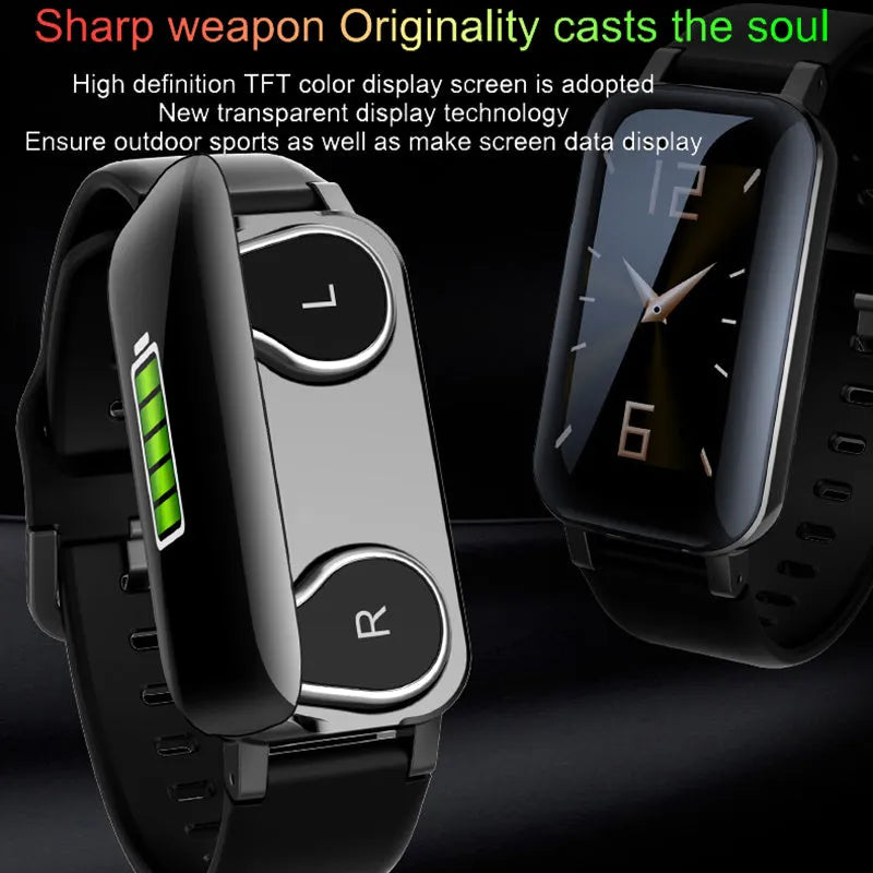 Call Bracelet smart fitness tracker in Black, Blue, and Coffee colours on a wrist.