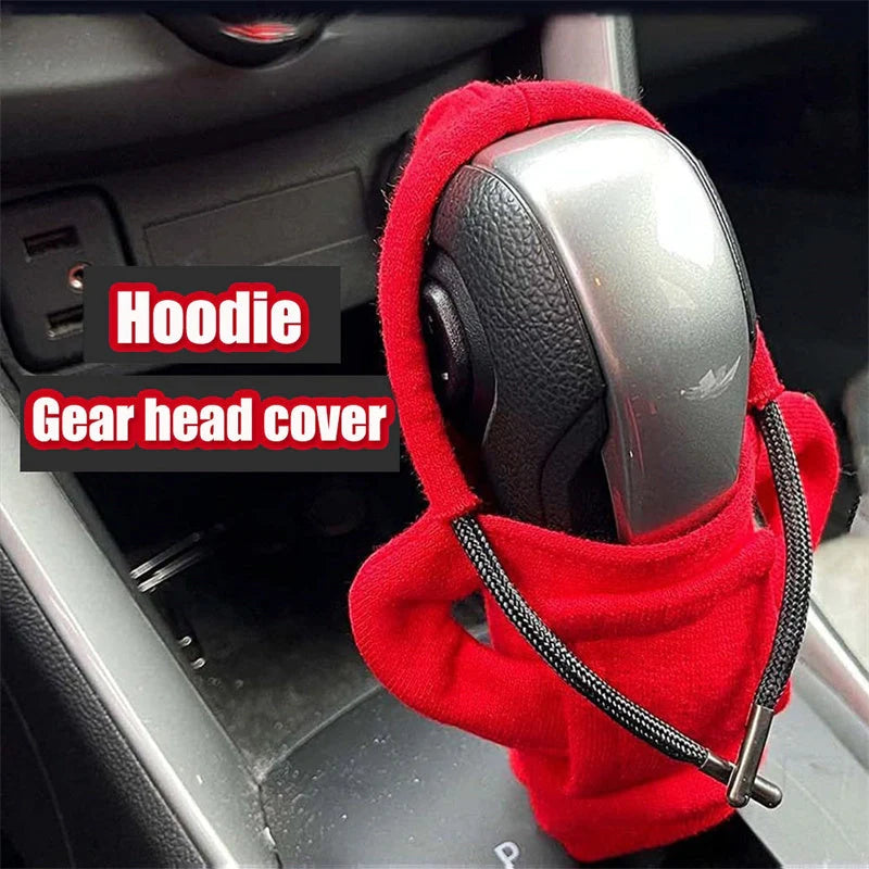 Universal gear knob cover hoodie in pure cotton for car interior personalisation