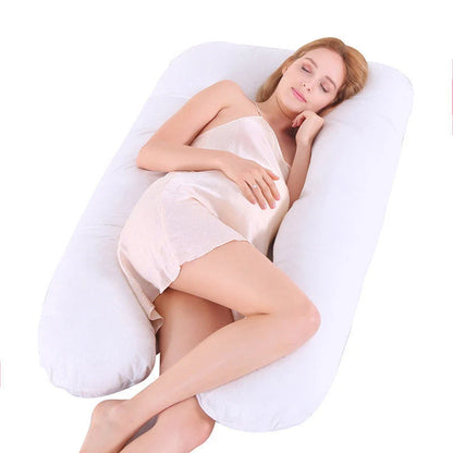 U-shape pregnancy pillow with removable pure cotton cover for support and comfort