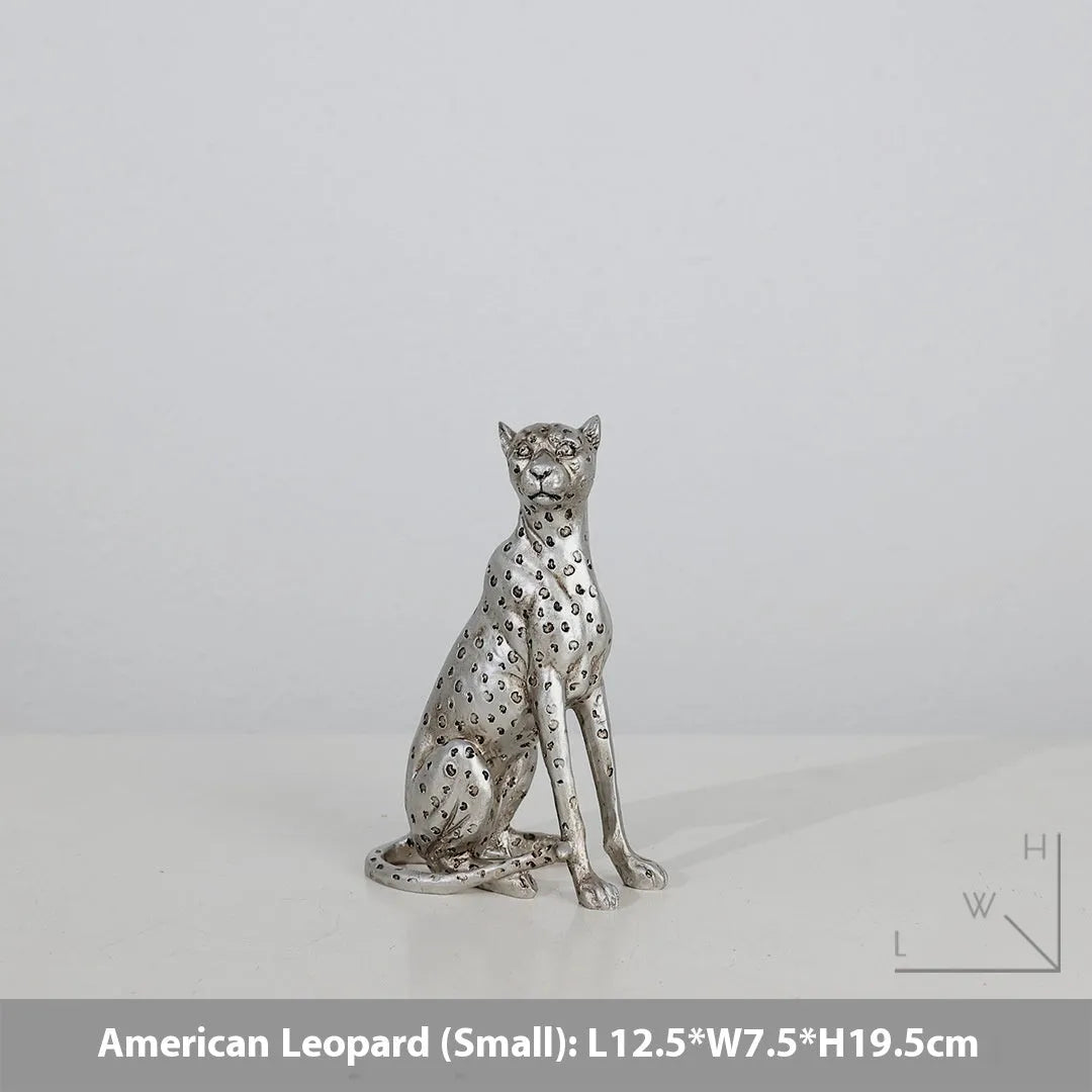 Leopard resin craft ornament in American Leopard colour, modern simplicity style animal decoration