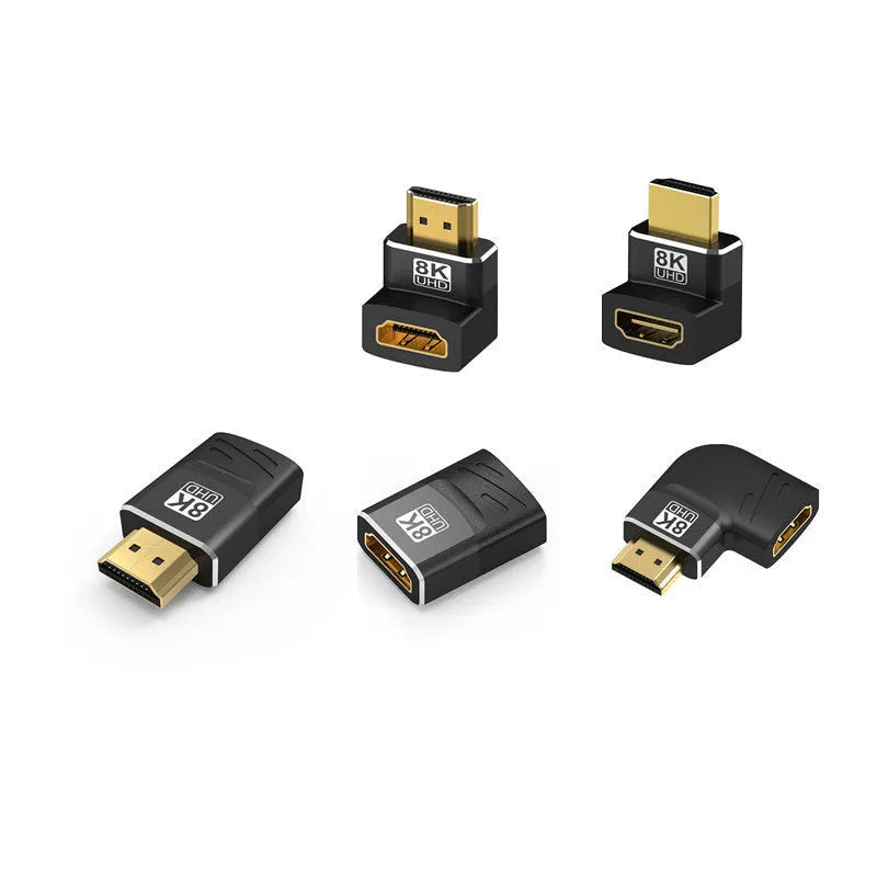 8K HDMI interface converter male to female with gold-plated connectors and PVC cable, 1m length