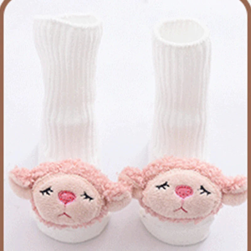 Cotton baby socks in various designs for newborns to 3-month-olds