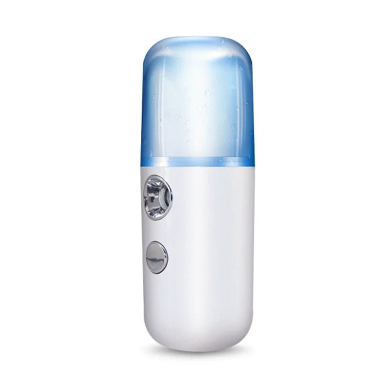 Compact portable nanospray humidifier for deep skin hydration in various colors