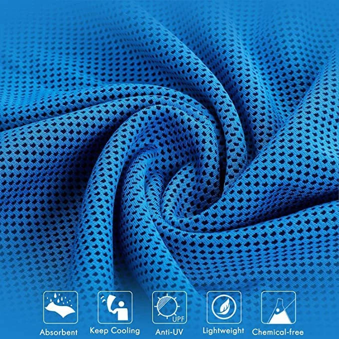 Mountaineering Cooling Towel in various colours, showcasing quick water absorption feature