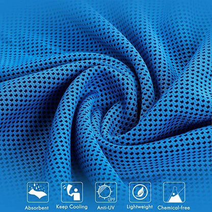 Mountaineering Cooling Towel in various colours, showcasing quick water absorption feature