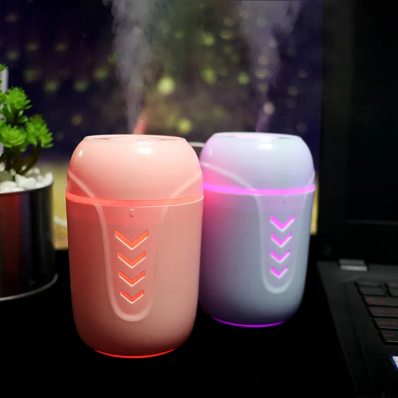X3 portable car humidifier with column design in blue, pink and white colour options