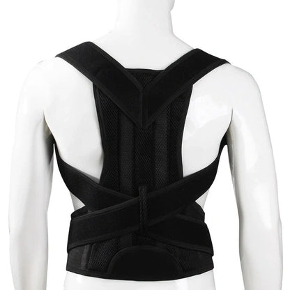 Anti-humpback posture correction belt with adjustable shoulder straps and wide waistband for spinal support