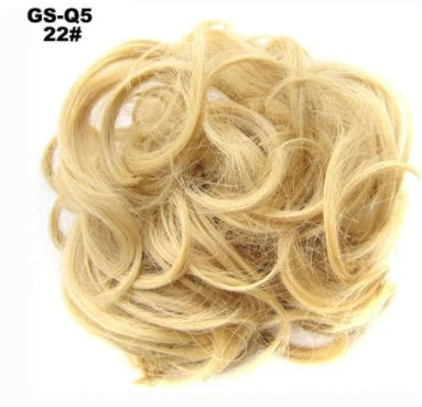 Synthetic wavy curly messy hair bun for women, 12cm diameter, high-temperature wire