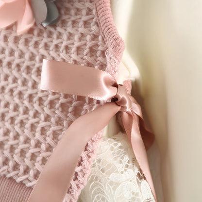 Baby girl cotton corduroy dress with bow detail in multiple colour options