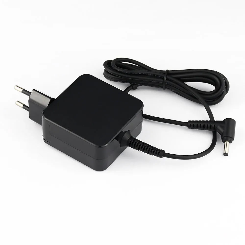 Black 45W laptop power adapter with American DC connector and charging cable