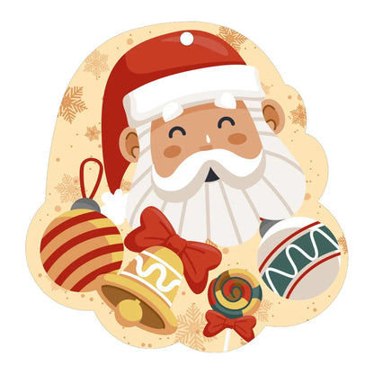 A charming acrylic car-shaped ornament with vibrant colors and a reflective finish, perfect for Christmas decor.