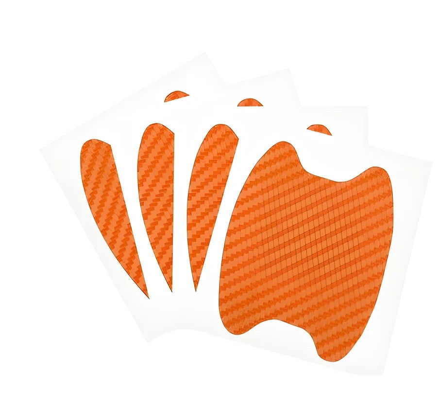 4-piece black carbon fibre car door handle stickers, 8.5 cm x 6.8 cm, scratch protection for vehicles