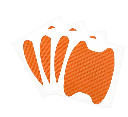 4-piece black carbon fibre car door handle stickers, 8.5 cm x 6.8 cm, scratch protection for vehicles