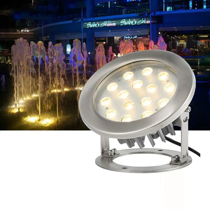 LED underwater fountain and pool lamp 6W blue light for swimming pools and fish ponds