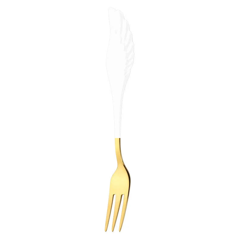 304 stainless steel Angel Wing spoon and fork set in various colours