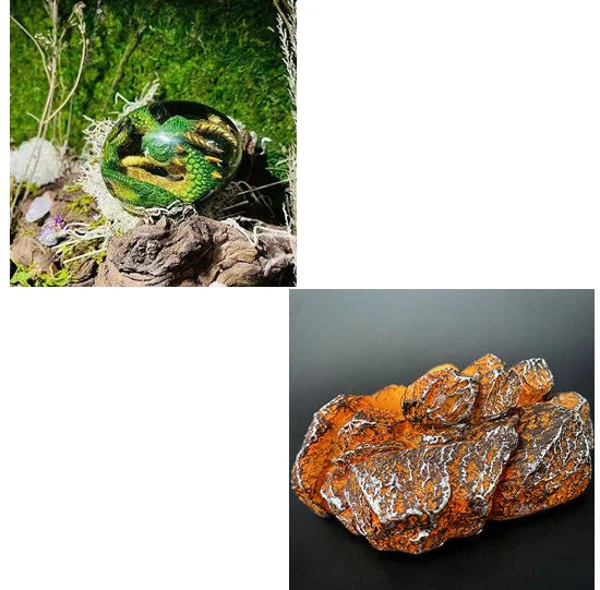 Lava Dragon Egg Desktop Decoration Dinosaur Egg Resin Crafts in various colours and base options