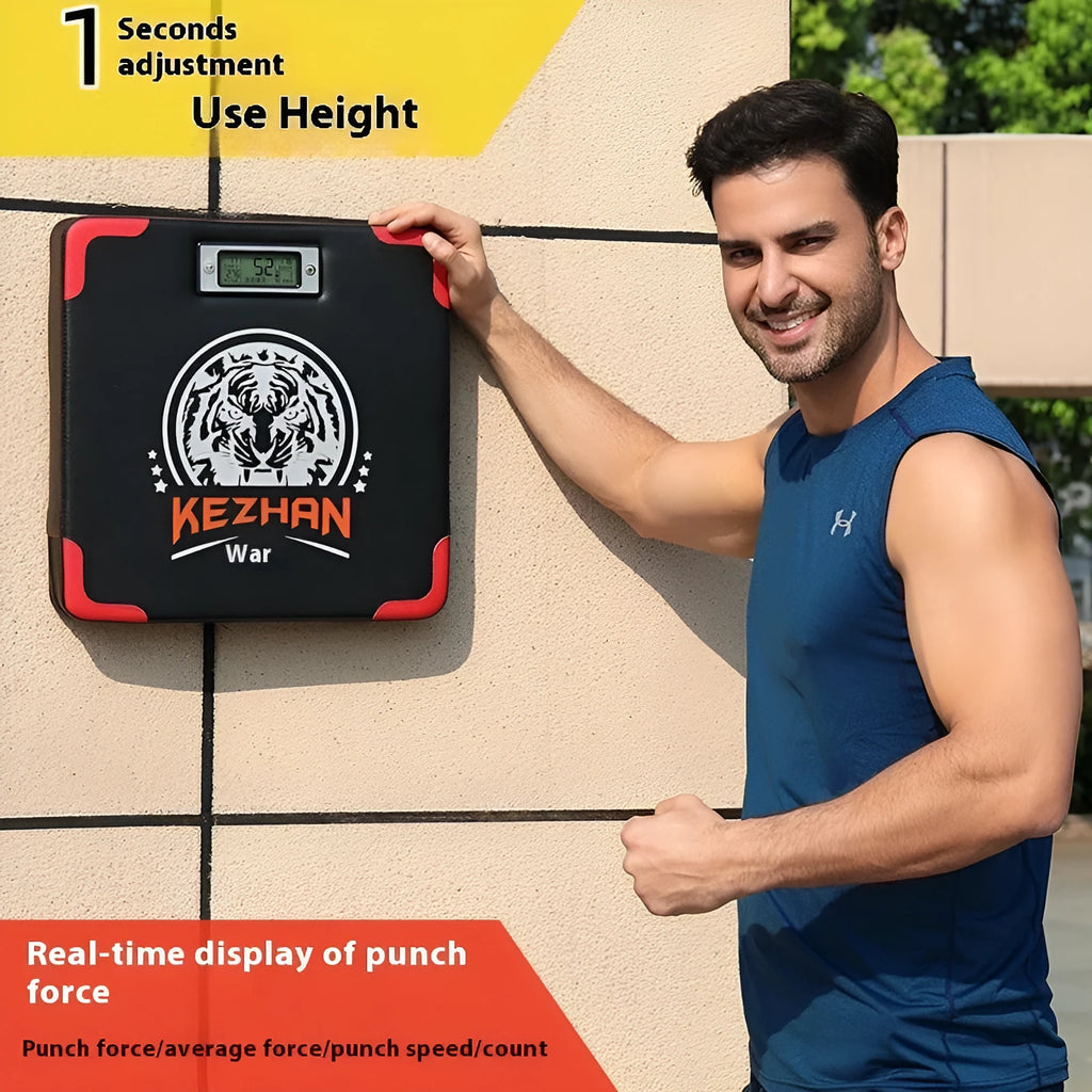 Smart hanging boxing training sandbag with dynamometer and Velcro mounting strips