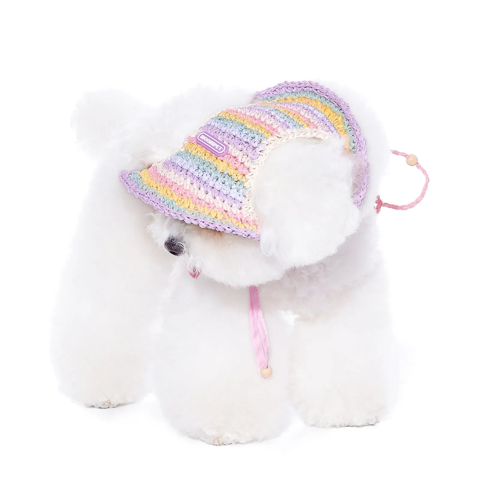 Small dog woven sun hat in 100% paper summer style for Yorkshire Bichon breeds