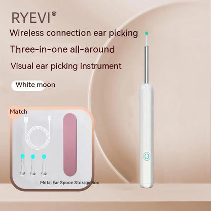 Wireless Smart HD Endoscope with luminous ear pick for clear ear cleaning