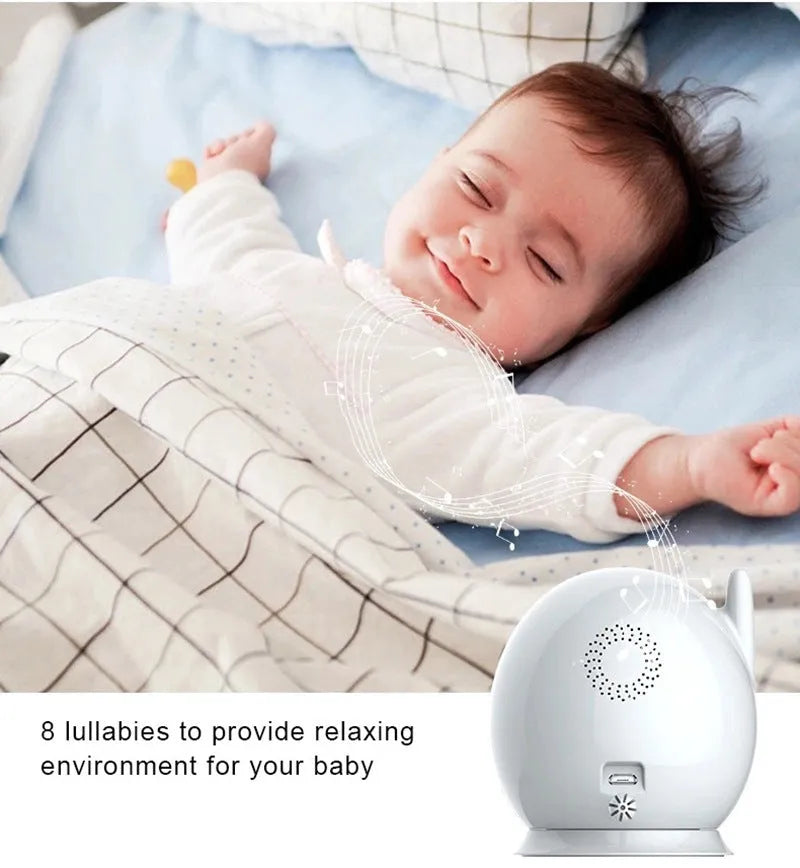 43 inch baby monitor with 4.3 inch LCD screen showing a baby in a cot
