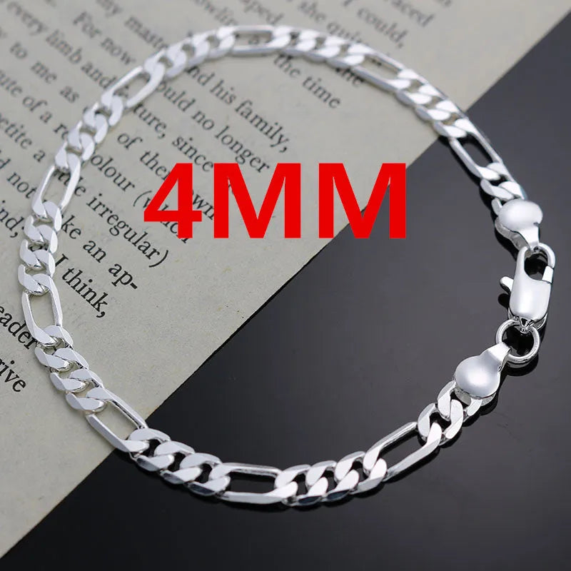Men's natural zircon necklace in silver on chain with 45-75cm length options