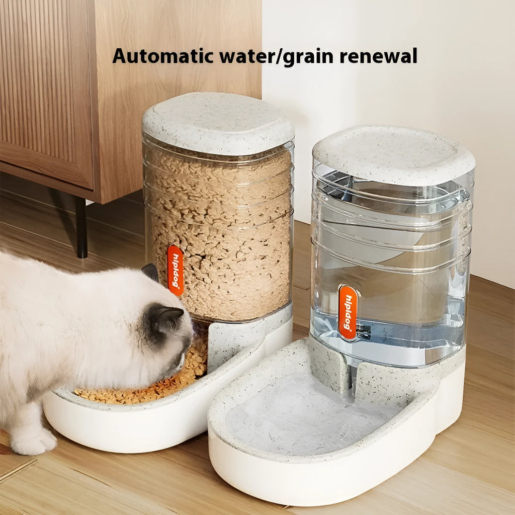 Automatic pet drinker and feeder with 3.8-litre capacity in blue colour option