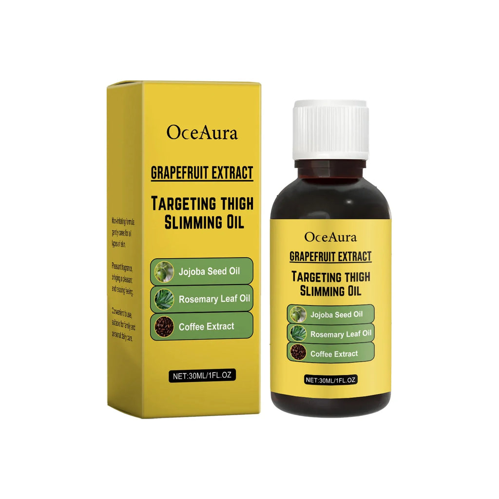 30ml bottle of body treatment oil with grapefruit, jojoba and rosemary extracts
