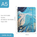 A5 spiral-bound notebook with a floral design cover, open to show 100gsm lined paper.