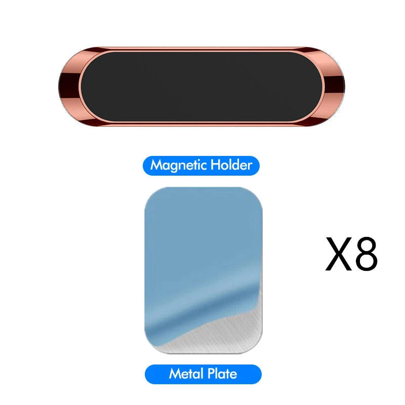 F6 Strip Plate Magnetic Car Phone Holder with steel spring frame