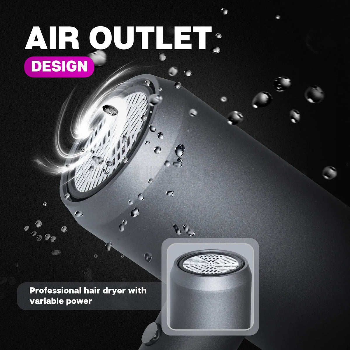 Net Red Hammer grey household 1000W hair dryer with brushed motor, air collector and diffuser