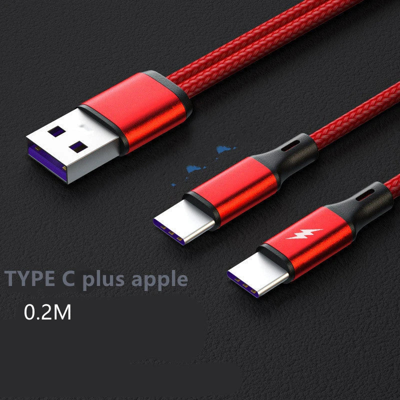 Dual-Port Fast Charging Cable with Braided Nylon Exterior and Thick Copper Core