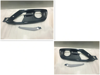 BMW 3 Series F30 black ABS front bumper ventilation grille with left right fog lamp covers and trims, 18cm wide enclosed design