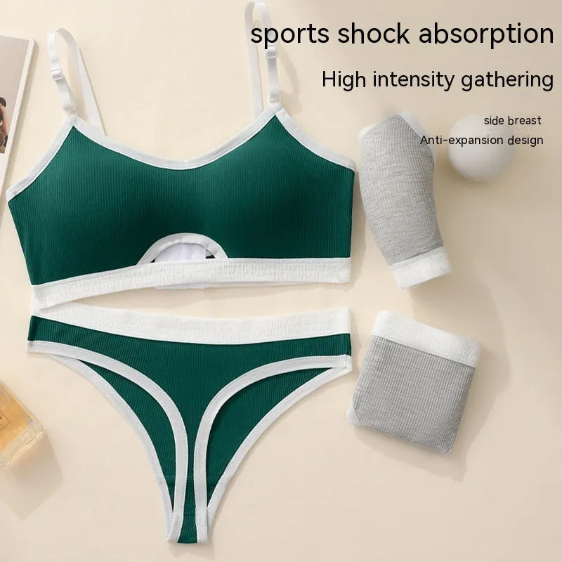 Women's sports underwear vest with underwired tube top and contrast colour back design