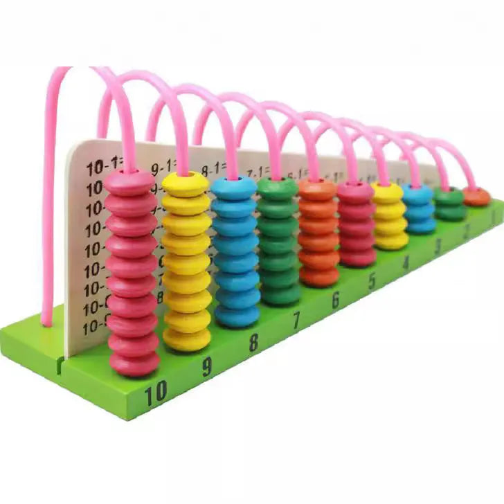 White wooden calculation frame for children aged 4-6 years early maths learning