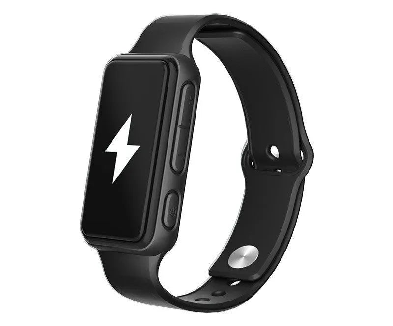 Anti-fatigue Bluetooth smart reminder bracelet with LCD screen and silicone strap in small program black