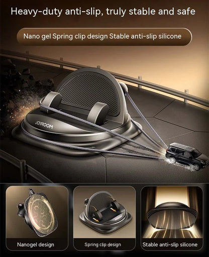 Universal car phone holder with anti-slip silicone pad and magnetic suction cable