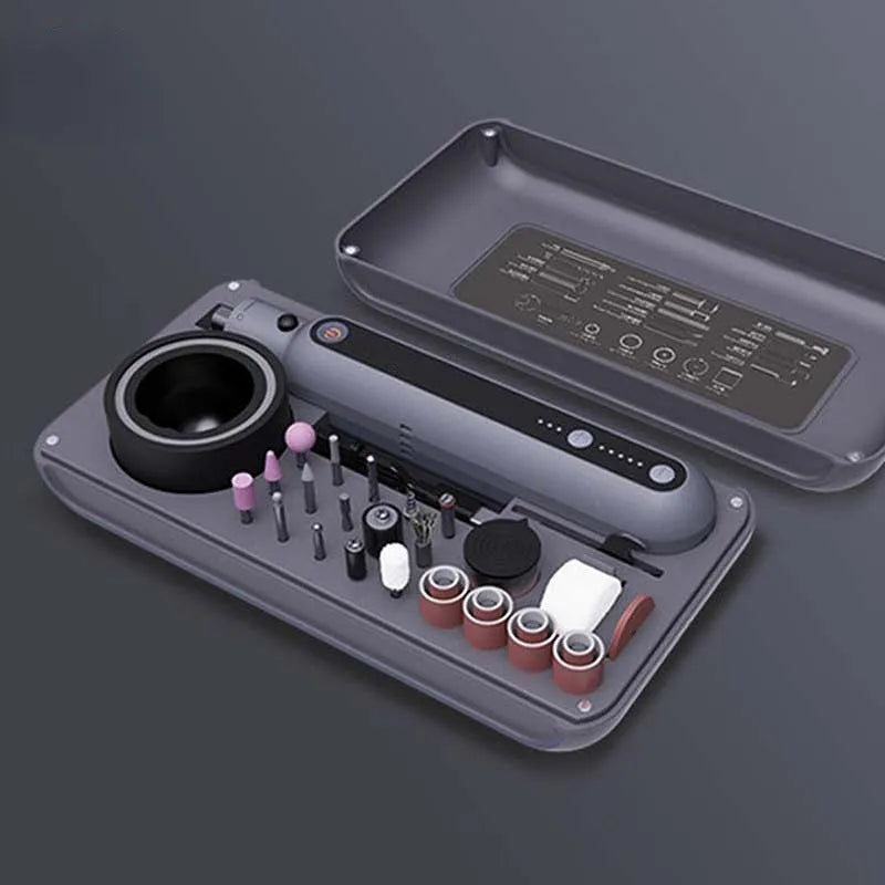 Mini electric polishing and cutting machine set with lithium battery and adjustable speed control