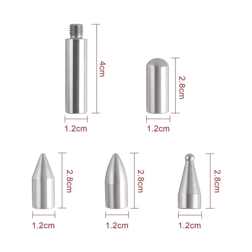 Three-piece alloy steel car dent repair tool set with a hook crowbar on a workshop bench.