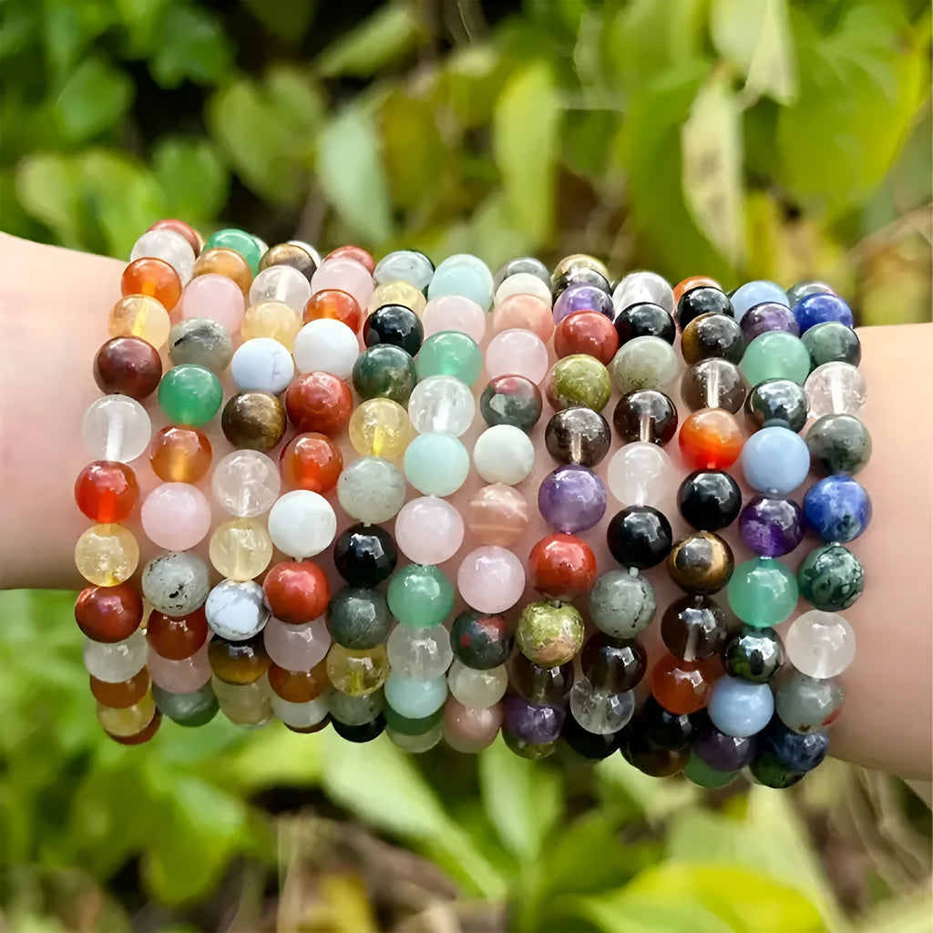 Natural stone beaded twelve constellations bracelet unisex handmade zodiac sign