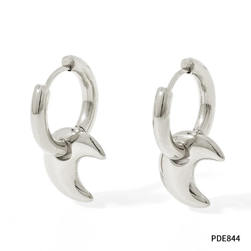 XINGX Stainless Steel Glossy Earrings in geometric designs, available in gold and silver tones.