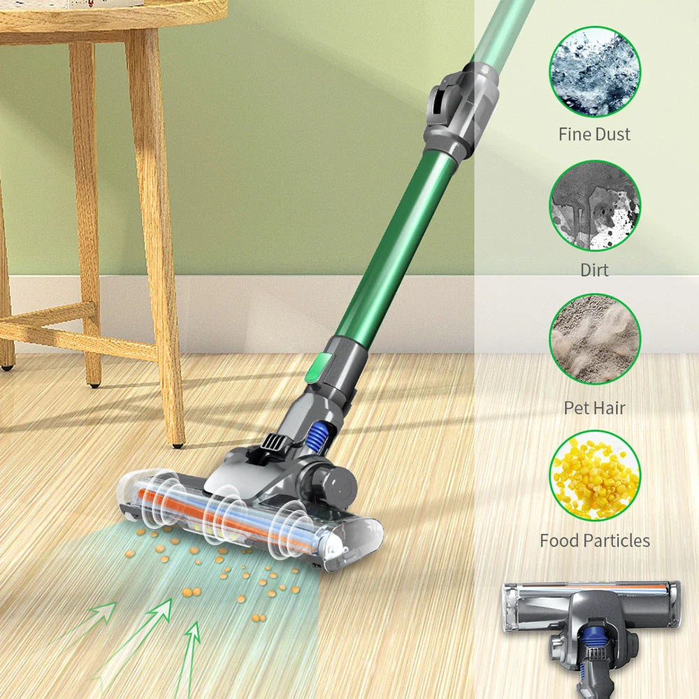 Cordless vacuum cleaner with foldable tube, powerful suction, and versatile cleaning capabilities