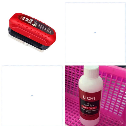 Automotive oil film cleaning brush with hydrophobic effect for windshield clarity