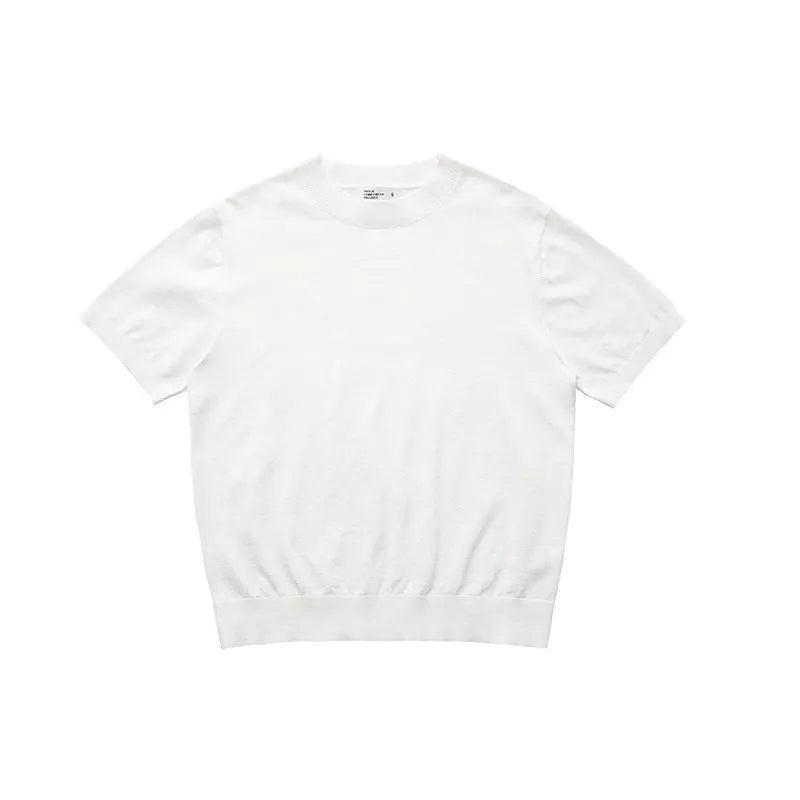 Fanio velvet short-sleeved T-shirt in solid colours Black, Gray, and OFF White