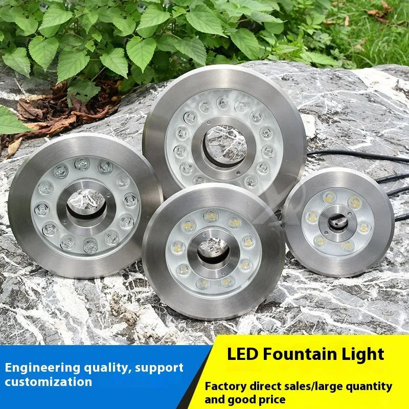 Aluminium alloy underwater garden lamp with RGB, warm white, and pure white lighting options