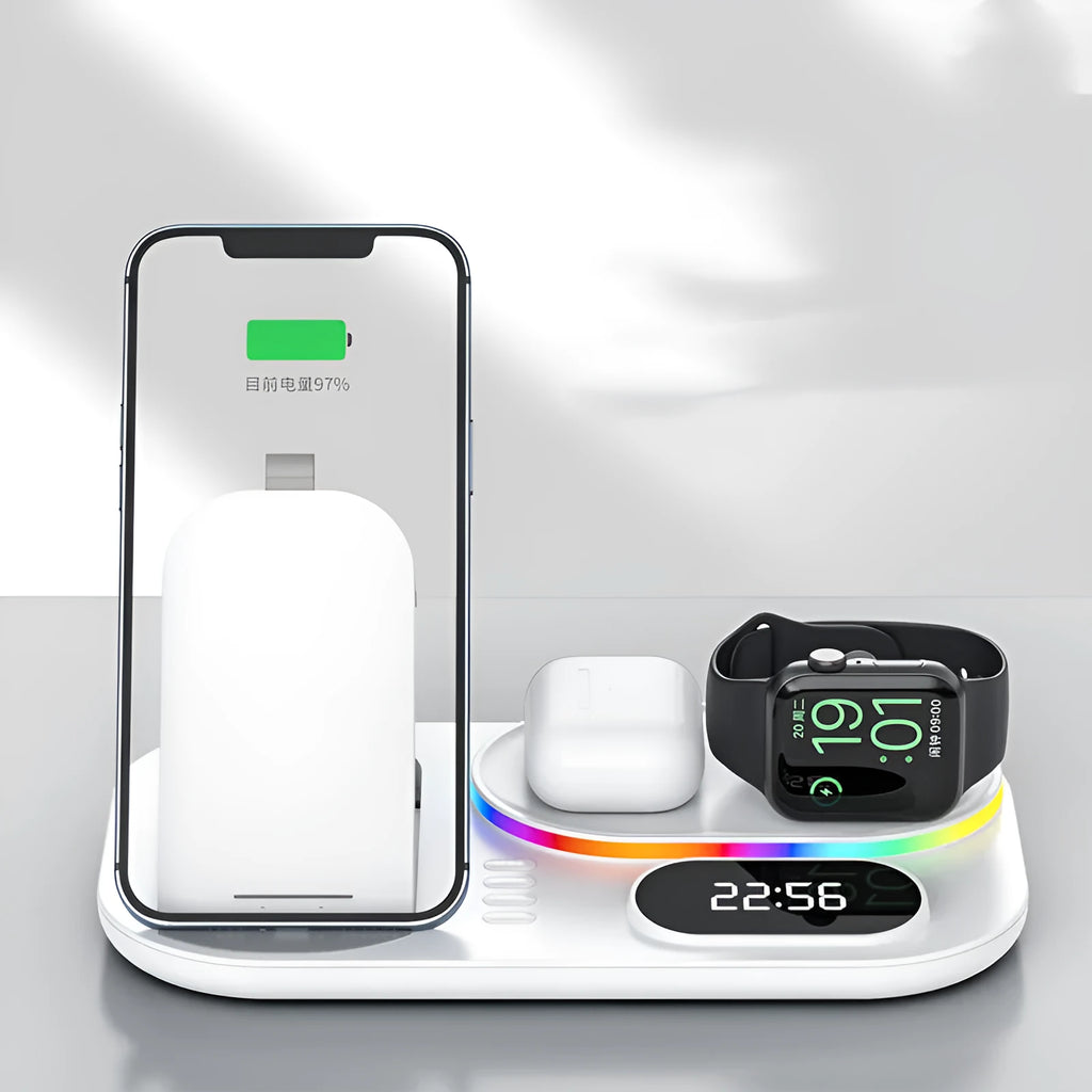 Magnetic wireless charging power bank with ABS silicone build, 30W output, white or black colour options