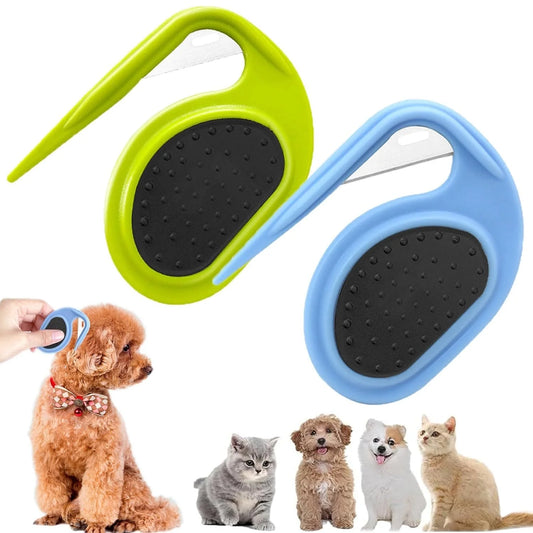 Multifunctional pet comb with stainless steel blade for dogs and cats