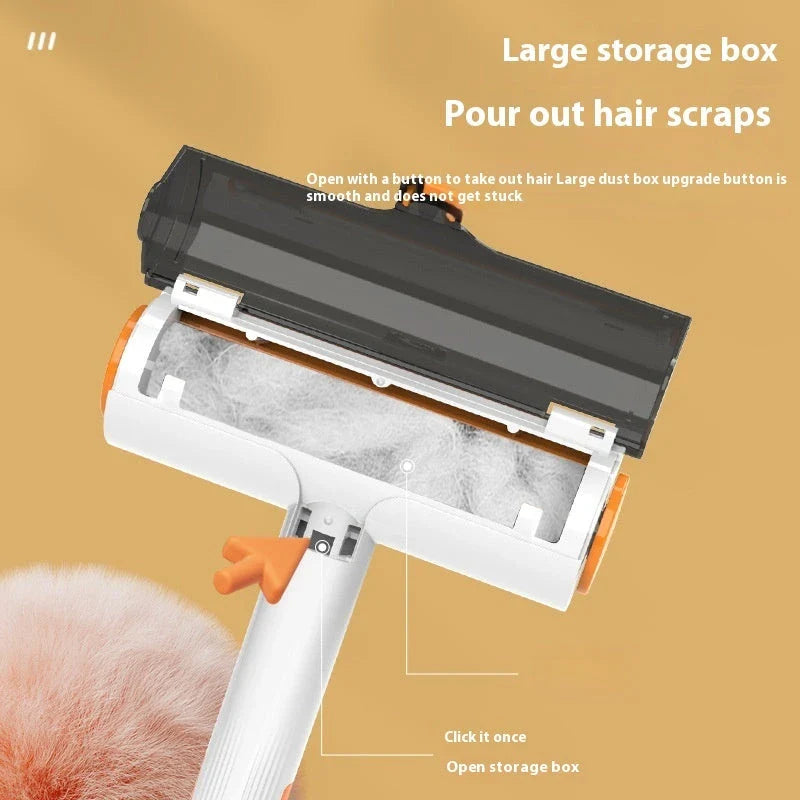 Versatile pet hair removal brush made of durable ABS material, with a push-and-pull motion for effortless cleaning on clothes, furniture, and other surfaces