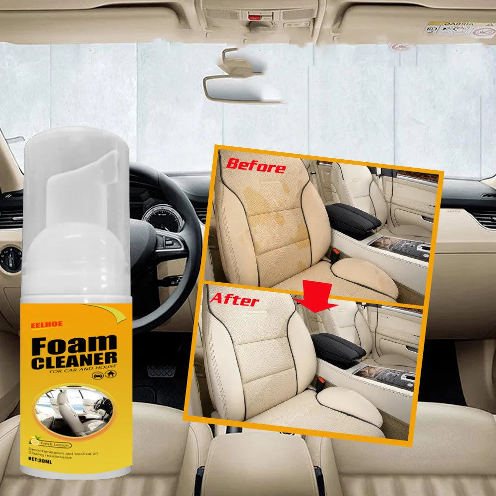 Car interior foam cleaner bottle 30ml for spot cleaning seats and ceiling upholstery